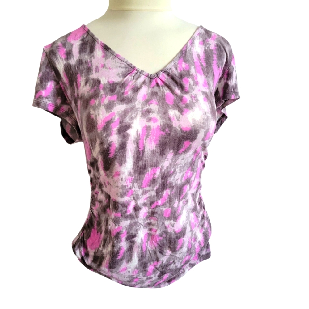 Women's V-Neck Tie-Dye Top Calvin Klein L